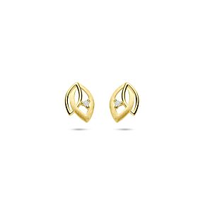 oorknoppen poli/mat diamant 0.02ct (2x 0.01ct) h si 9,5 mm