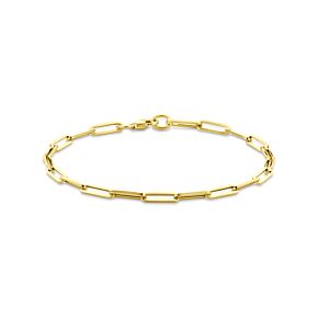 9k armband paperclip vierkante buis 3,0 mm 19 cm