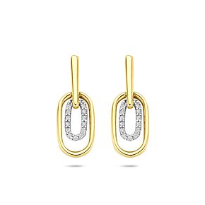 boucles d'oreilles diamant 0.08ct (2x 0.04ct) h si 20 mm