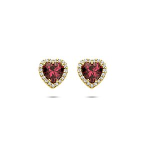 perceuses cœur rhodolite rose et diamant 0.10ct (2x 0.05ct) h si 7,5 mm