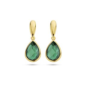 boucles d’oreilles 9k agate verte 20 mm