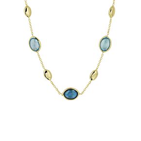 collier london blue et topaze bleue 7 mm 41 - 43 - 45 cm