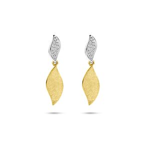 oorhangers poli/mat diamant 0.06ct (2x 0.03ct) h si 24 mm