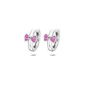 klapoorringen roze strik 11,5 mm