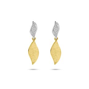 boucles d'oreilles poli/mat diamant 0.06ct (2x 0.03ct) h si 24 mm
