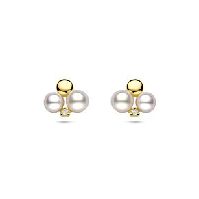 boucles d'oreille clous perle en diamant 0.02ct (2x 0.01ct) h si 9 mm