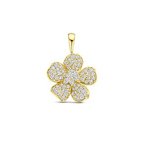 pendentif trèfle diamant 0.75ct h si 21,5 mm