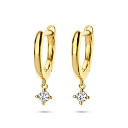 klapoorringen diamant 0.14ct (2x 0.07ct) h si