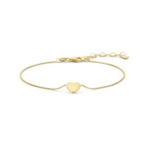 9k armband hartje 16 + 3 cm