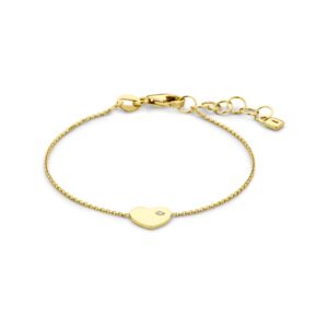 9k armband hartje zirkonia 11 + 2 cm