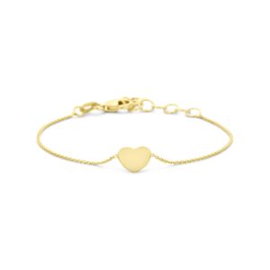 9k armband hartje 11 + 2 cm