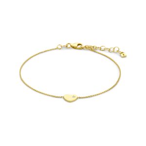 9k armband hartje zirkonia 16 + 3 cm