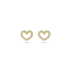 boucles d'oreille clous cœur diamant de culture 0.19ct (2x 0.095ct) g vs 6,5 mm