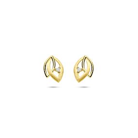 oorknoppen poli/mat diamant 0.02ct (2x 0.01ct) h si 9,5 mm