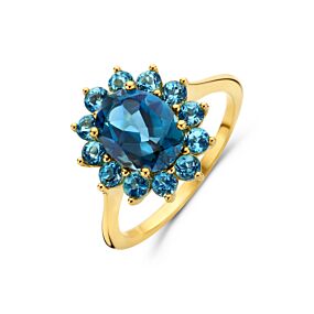 ring blauw topaas en london blue topaas