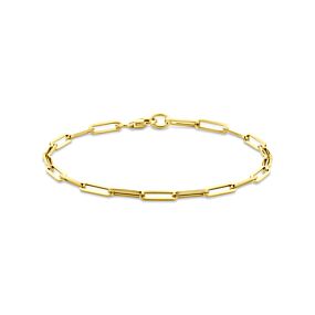 9k paperclip square tube bracelet 3.0 mm 19 cm