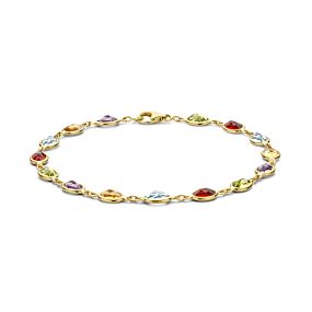 armband natuurlijke kleurstenen 18,5 cm