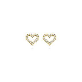boucles d'oreilles cœur zircon