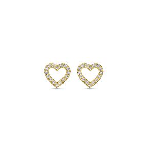 oorknoppen hart diamant 0.11ct (2x 0.055ct) h si 7 mm