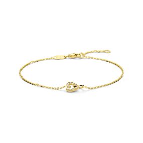 armband hartje zirkonia 16 - 18 cm