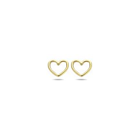 boucles d'oreille clous coeur - or