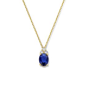 collier saffier en diamant 0.08ct g si 42 + 3 cm