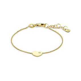 9k armband hartje zirkonia 11 + 2 cm
