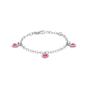 armband emaille hartjes 13 - 15 cm