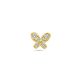 flat back piercing vlinder zirkonia 4,5 mm