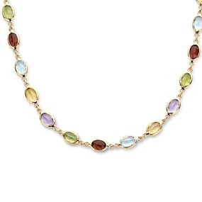 collier natuurlijke kleurstenen 45 cm