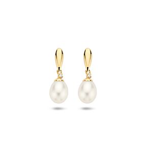 Ohrringe Perle und Zirkonia