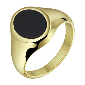 zegelring massief onyx 11 x 8mm