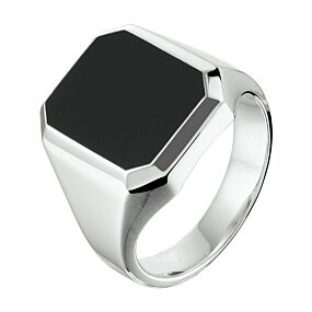 zegelring massief onyx 13 x 11mm
