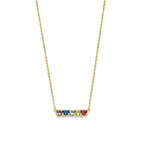 collier natuurlijke kleurstenen 1,2 mm 40 - 42 cm