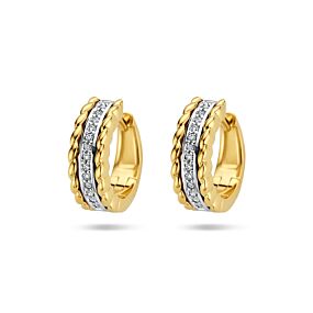 klapoorringen diamant 0.10ct (2x 0.05ct) h si