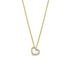 collier hartje diamant 0.05ct h si 40 - 42 - 44 cm