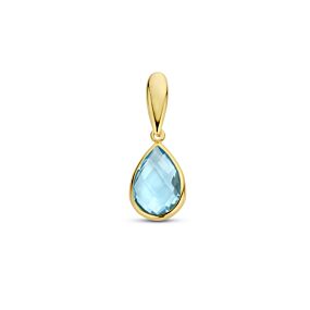 9k hanger blauw topaas 12,5 mm