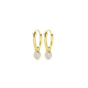earrings with zirconia pendants 14 mm