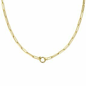 collier paperclip vierkante buis 4,5 mm 45 cm met groot springslot