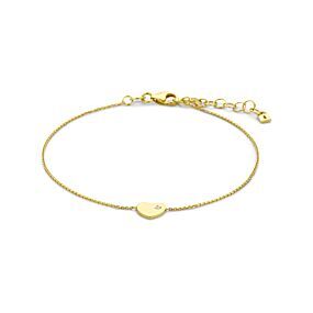 9k armband hartje zirkonia 16 + 3 cm