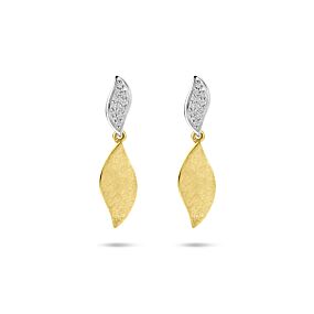 boucles d'oreilles poli/mat diamant 0.06ct (2x 0.03ct) h si 24 mm