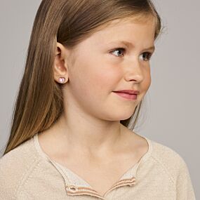 boucles d'oreille clous émail cœurs 5 mm