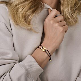 armband zwart leer marine 15 - 26 cm
