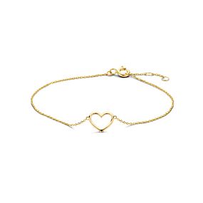 9k armband hartje 16 - 17 - 18 cm