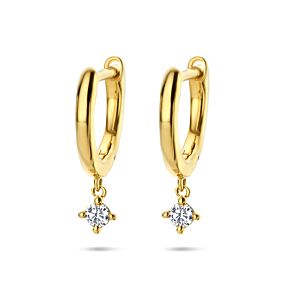 klapoorringen diamant 0.14ct (2x 0.07ct) h si