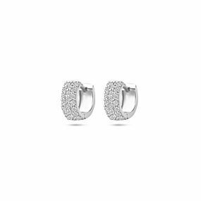 Klapoorringen diamant 0.40ct (2x 0.20ct) h si 10 mm