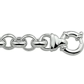 bracelet maille jaseron 11 mm avec grand fermoir à ressort