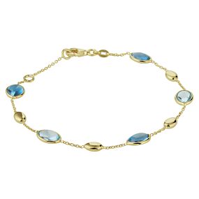 bracelet london blue et topaze bleue 17 - 19 cm
