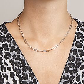 collier paperclip vierkante buis 5,0 mm 45 cm 
