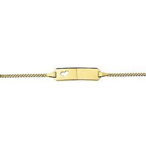 bracelet à faire graver plaque coeur 5 mm – or